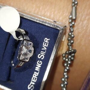 NWT AUTHENTIC GENUINE SOLID STERLING SILVER CZ trinity ring 6